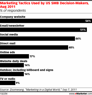 Marketing Tactics Used by US SMB Decision-Makers, Aug 2011 (% of respondents)