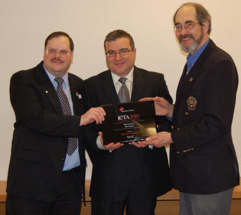 Ralph Grant (left) and Roger Moryoussef (centre), Sun Life, with Doug Grant, Insurance-Canada.ca (right).